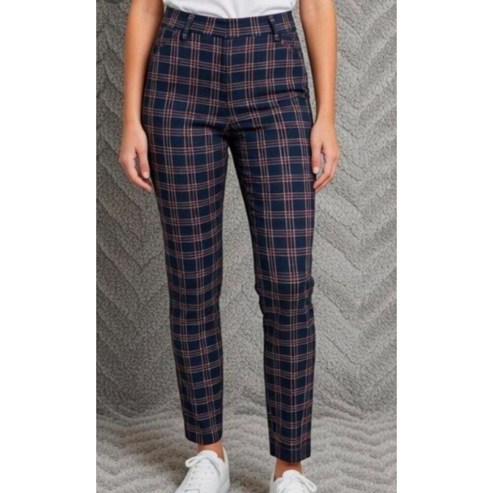 Hollister Ultra High-Rise Plaid Pants Women’s Size M Tartan Stretch Skinny